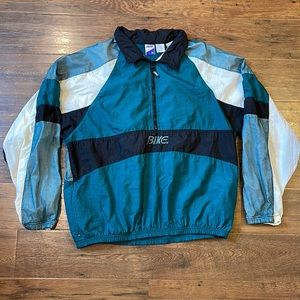 Vintage Bike Half Zip Windbreaker Mens XL